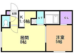 イル・フィオーレ 1LDKの間取図画像