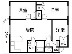ドルチェ旭ケ丘 3LDKの間取図画像