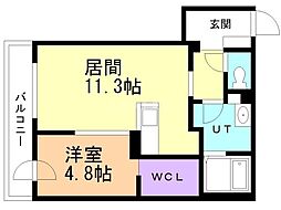 RUMO LUEB(ルーモルーブ) 1LDKの間取図画像