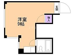 シュペールシャトーnordcinq ワンルームの間取図画像