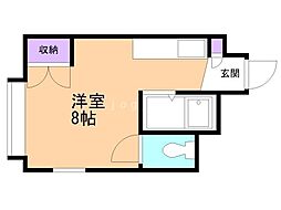 カントリーまるやま ワンルームの間取図画像