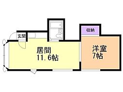 どりーむはうす 1LDKの間取図画像
