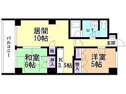 ヴァンヴェール医大前 2LDKの間取図画像