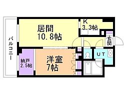 パークアクシス札幌植物園前 1SLDKの間取図画像