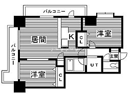第10旭レジデンス 2LDKの間取図画像