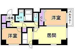 UURコート札幌南3条プレミアタワー 2LDKの間取図画像
