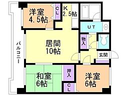 ライオンズマンション西線6条 3LDKの間取図画像