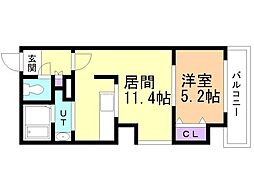 アリスマナーB.L.D 1LDKの間取図画像