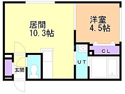 S-RESIDENCE桑園イースト 1LDKの間取図画像