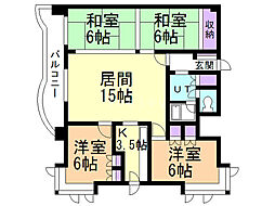ライオンズマンション円山公園第2 4LDKの間取図画像