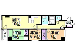 トーワ北7条 3LDKの間取図画像