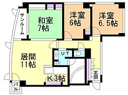 サンティパープ 3LDKの間取図画像