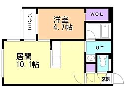 仮)ラ・シュエットS6 1LDKの間取図画像