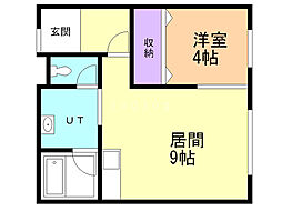 アップルコートS11 1LDKの間取図画像