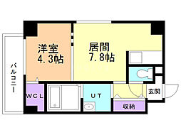 スペチアーレ大通 1LDKの間取図画像