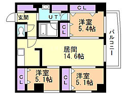 スペチアーレ伏見 3LDKの間取図画像