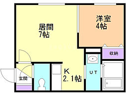 ルビーノ札幌 1LDKの間取図画像