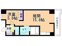 エナコート知事公館前 1LDKの間取図画像