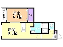 クラッセ円山EAST 1LDKの間取図画像