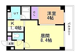 セトルクラシカル 1LDKの間取図画像