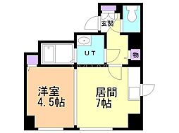 プライムアーバン大通公園1 1DKの間取図画像