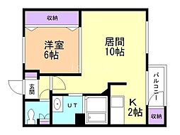 酒井マンション 1LDKの間取図画像