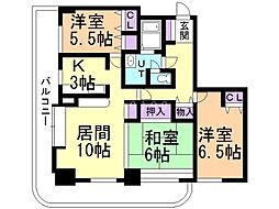 オリンピア南9条 3LDKの間取図画像