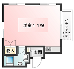 ハイツ北品川 ワンルームの間取図画像