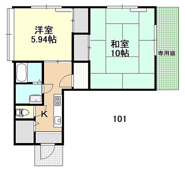 柴崎マンション 101｜埼玉県東松山市大字下野本(賃貸マンション2K・1階・50.00㎡)の写真 その2