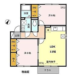 ロイヤルコリーヌ　Ａ/Ｂ/Ｃ 1階2LDKの間取り