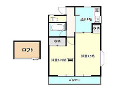 ソフィア山崎 2DKの間取図画像