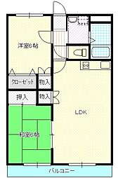 セントラルパレス愛 2LDKの間取図画像