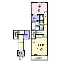 ア コート デ パルク 1LDKの間取図画像