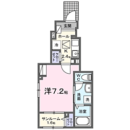 ライフベリー石原 1Kの間取図画像