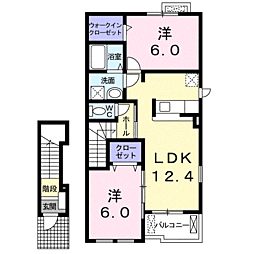 メゾン・ボヌール 2LDKの間取図画像