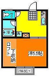 パークハイツ泉 1Kの間取図画像