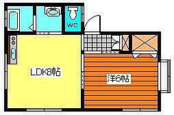 アーバンティツインA棟 1LDKの間取図画像