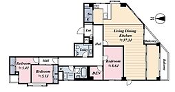 エクレール乃木坂 3SLDKの間取図画像