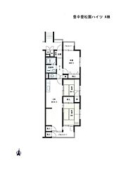 豊中豊松園ハイツA棟 3LDKの間取図画像