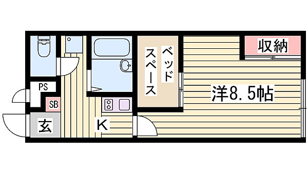 レオパレス桜舞 206｜兵庫県姫路市御立東6丁目(賃貸アパート1K・2階・23.18㎡)の写真 その2