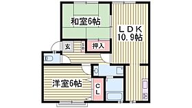 JAハイツ中西  ｜ 兵庫県姫路市砥堀（賃貸アパート2LDK・1階・52.66㎡） その2