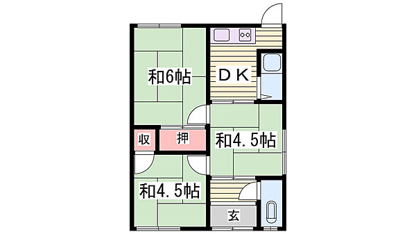 中川借家 ｜兵庫県姫路市大津区平松(賃貸一戸建3DK・1階・46.68㎡)の写真 その1