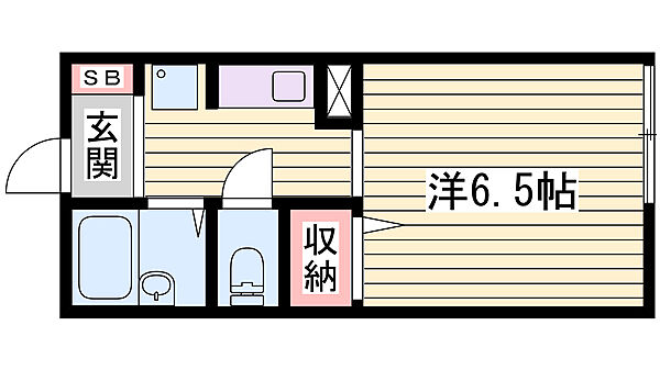 ハイネスモン 103｜兵庫県姫路市北平野3丁目(賃貸アパート1K・1階・20.25㎡)の写真 その2