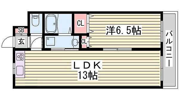 メゾン・ド・姫路野里 ｜兵庫県姫路市野里(賃貸マンション1LDK・6階・45.00㎡)の写真 その2