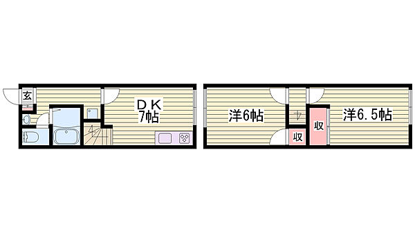 レオパレスＭ 101｜兵庫県姫路市北今宿2丁目(賃貸アパート2DK・1階・40.95㎡)の写真 その2