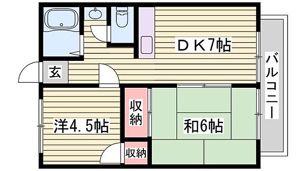 サンシティ出雲 ｜兵庫県姫路市上手野(賃貸アパート2DK・1階・40.92㎡)の写真 その2