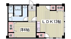 インタービレッジ新在家  ｜ 兵庫県姫路市南新在家（賃貸マンション1LDK・2階・54.70㎡） その2