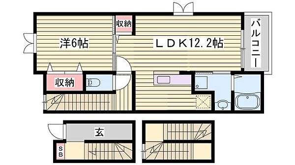 エスペランサII ｜兵庫県神崎郡福崎町福田(賃貸アパート1LDK・3階・53.00㎡)の写真 その2