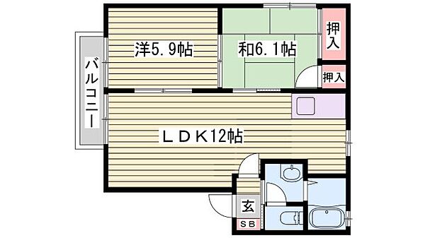 フォーレス井上B ｜兵庫県姫路市飾磨区中島(賃貸アパート2LDK・2階・50.78㎡)の写真 その2