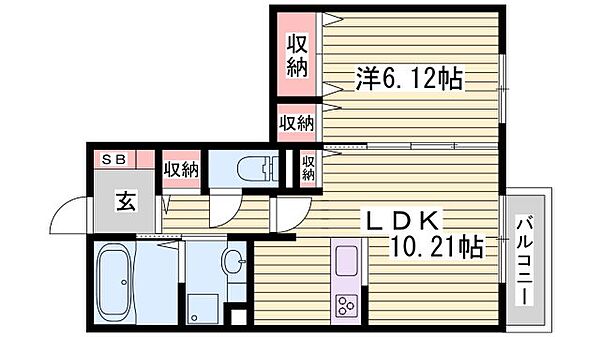 セジュール・T・青山西 ｜兵庫県姫路市青山西2丁目(賃貸アパート1LDK・1階・42.86㎡)の写真 その2